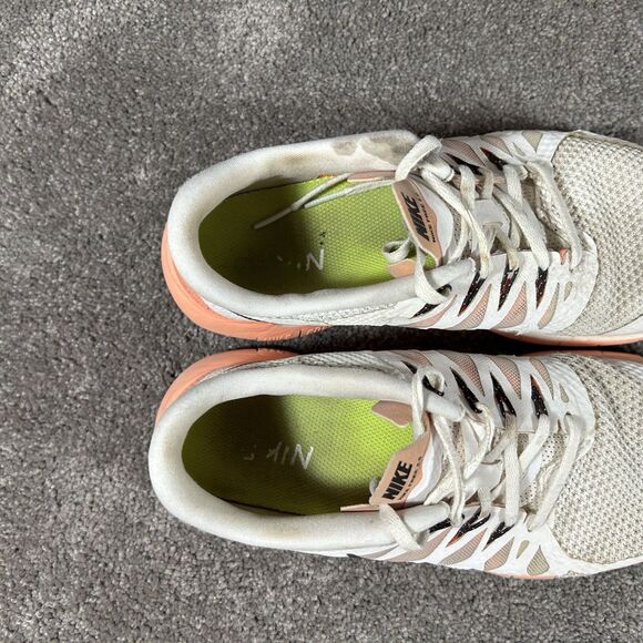 Nike Free 5.0 642199-103 Women's Size 9 White Bright Mango Orange Running Shoes - Picture 10 of 12